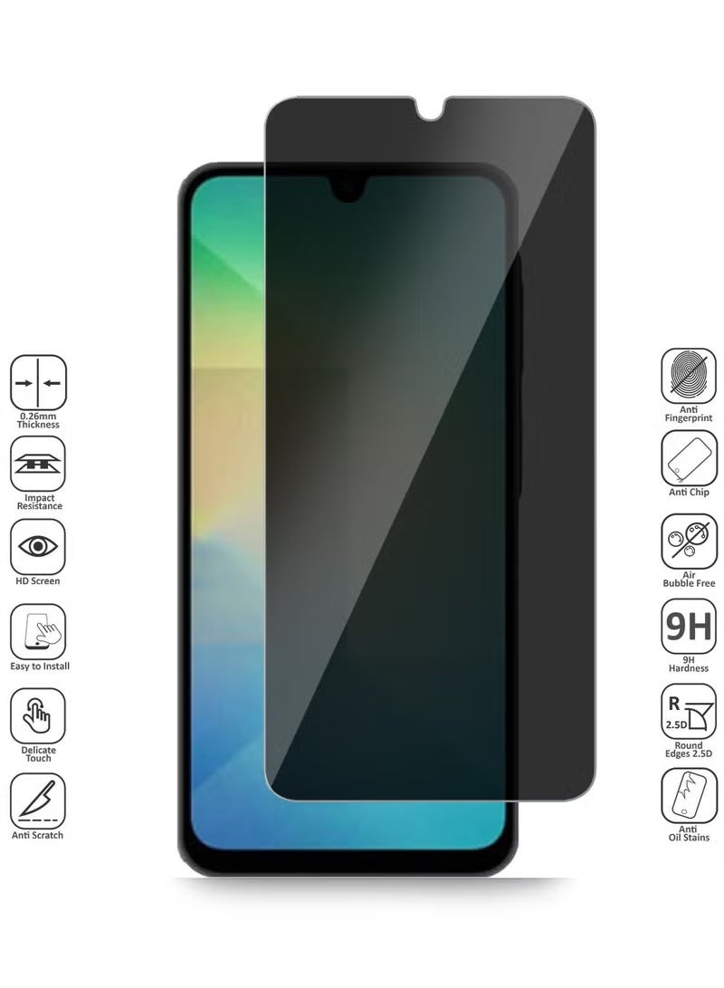 يويو تيك واقي شاشة لهاتف Samsung Galaxy A26 5G (إصدار 2025) مصنوع من الزجاج المقسى (Tempered Glass) بصلابة 9H، يتميز بخصائص حماية الخصوصية (مضاد للتجسس) ووضوح عالٍ (HD) ومقاومة للخدش. - Image 4