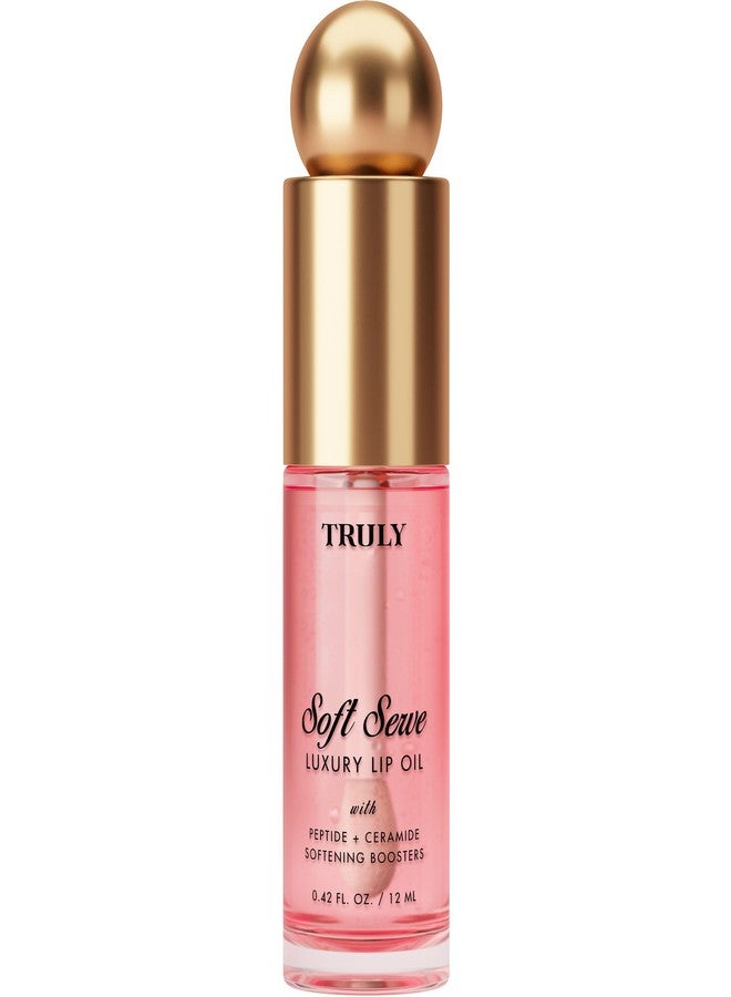 Truly Beauty Soft Serve Luxury Peptide Lip Oil | Moisturizing Plump Formula with Peptides, Vitamin E & Ceramides | Softens Dry, Chapped Lips & Restores Smoothness | Non-Sticky, Glossy Finish - Image 1