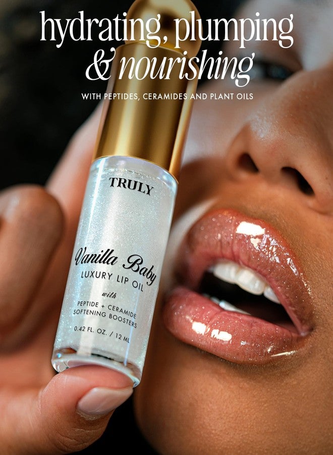 Truly Beauty Soft Serve Luxury Peptide Lip Oil | Moisturizing Plump Formula with Peptides, Vitamin E & Ceramides | Softens Dry, Chapped Lips & Restores Smoothness | Non-Sticky, Glossy Finish - Image 4