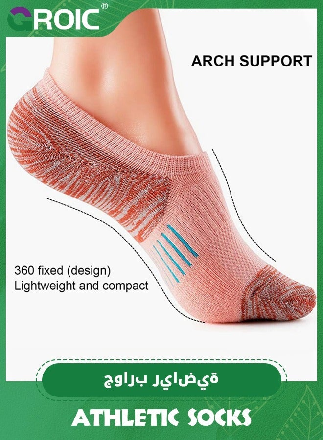 GROIC 5 Pack Running Ankle Socks, Women's Athletic Sport Socks Cushioned, Ankle Running Socks Cushioned Low Cut Tab Athletic Socks, Women's Running Socks Cushioned - Image 5