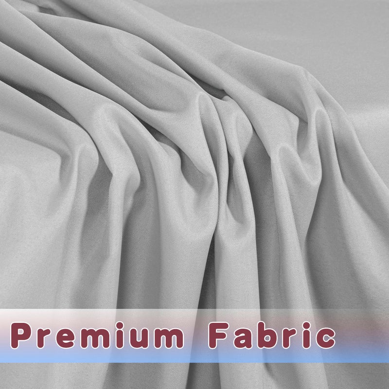 Holidayideas Fitted Silver Grey Table Covers - 96 X 30 Inch - 2 Pack Rectangle Tablecloths For 8 Foot Folding Tables  Polyester Fabric Table Cloth For Parties  Farmers Market  Trade Show - Image 3