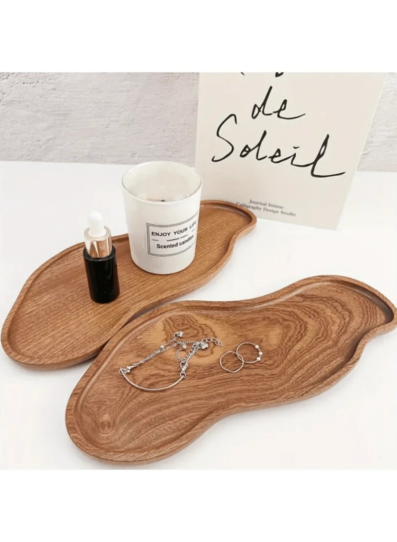 صينية تقديم خشبية طبيعية بتصميم سحابي مبتكر مع قاعدة أكواب سداسية، أطباق خشبية فاخرة لتقديم القهوة وتنسيق المجوهرات وديكور المنزل العصري والأنيق - Image 5