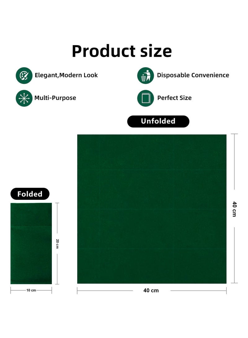 اسرلي وايت عبوة من 25 منديل عشاء قابل للاستعمال مرة واحدة، مناشف يد مطوية للضيوف للحفلات وحفلات الزفاف والمطاعم والحمامات (أخضر، 40 × 40 سم) - Image 3