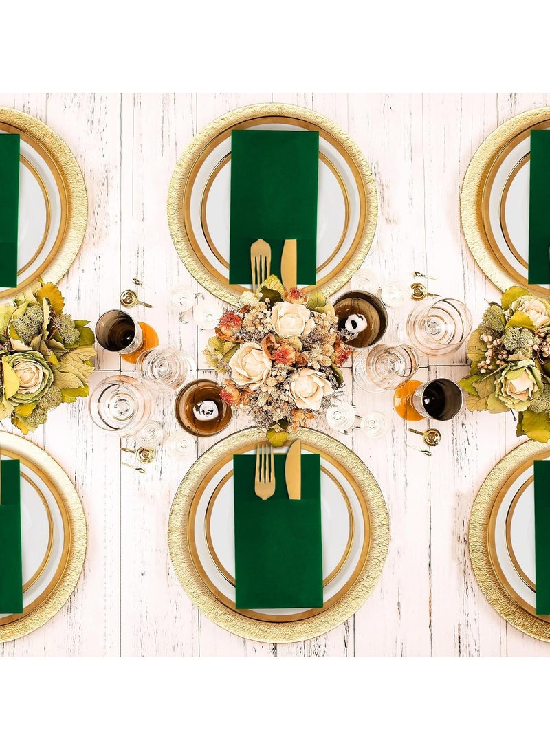 اسرلي وايت عبوة من 25 منديل عشاء قابل للاستعمال مرة واحدة، مناشف يد مطوية للضيوف للحفلات وحفلات الزفاف والمطاعم والحمامات (أخضر، 40 × 40 سم) - Image 4