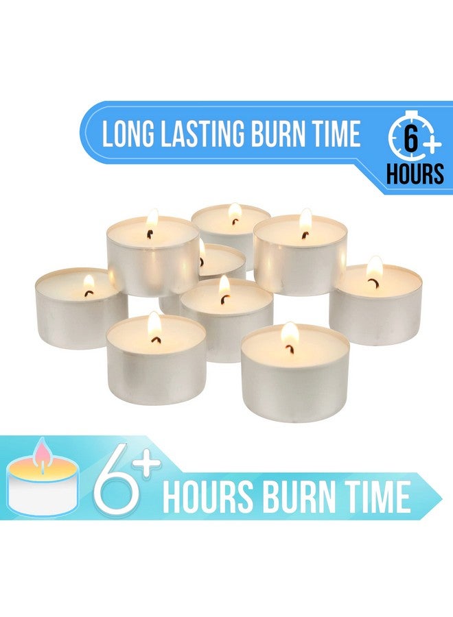 Stonebriar Stonebriar 100 Count White Unscented Smokeless Long Burning Tea Light Candles with 6-7 Hour Burn Time  - Image 3