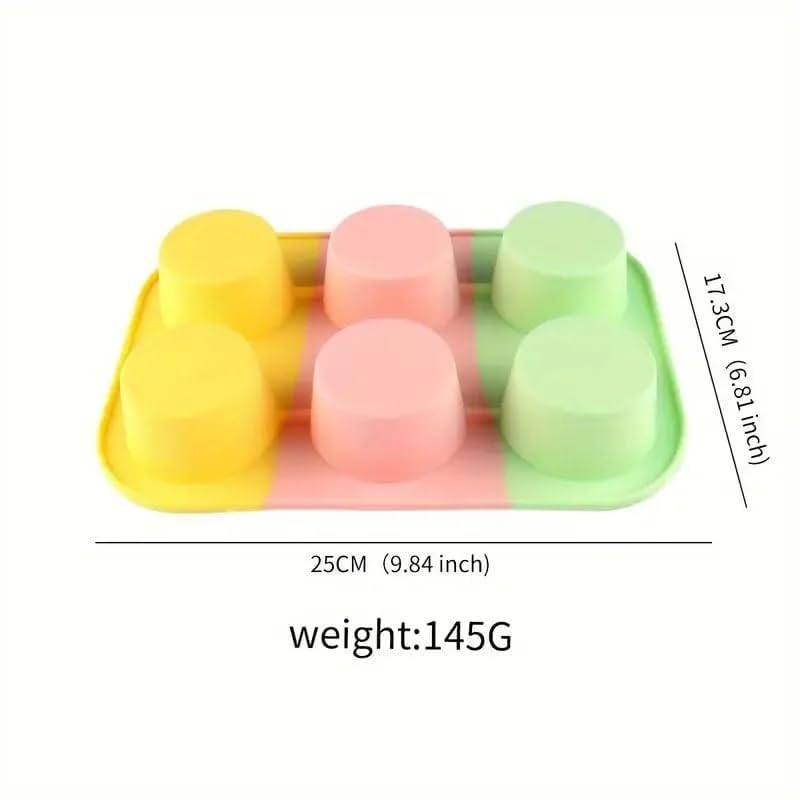 LEKORED 6pcs Silicone Muffin Mould 6 Cavity Silicone Muffin Pan Regular Silicone Cupcake Pan Egg Muffin Pan NonStick Cake Molds Great for Making Muffin Cakes Tart Bread Pack of 1 - Image 5