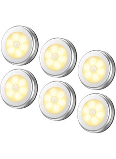Arabest 6 Packs Motion Sensor Light, Cordless Battery, Powered LED Night Lights for Hallway Bathroom Bedroom Kitchen, Closet Lights Stair Puck Lighting(Warm White)  - Image 1