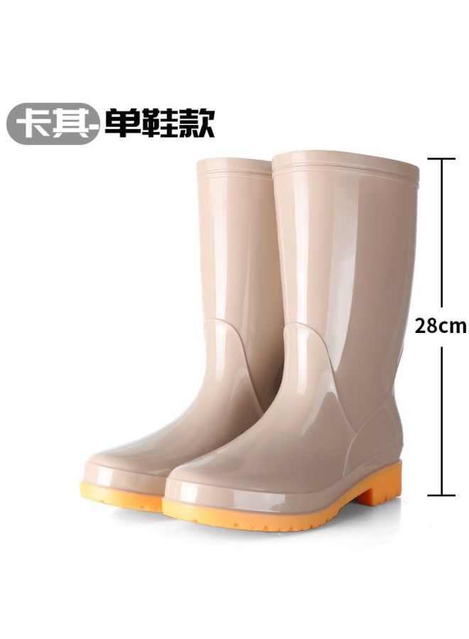 Water Shoes Women's Long Women's Rain Boots Women's High Non-slip Waterproof Rain Shoes Thickened New Rain Boots Women's Shoes Mid-calf