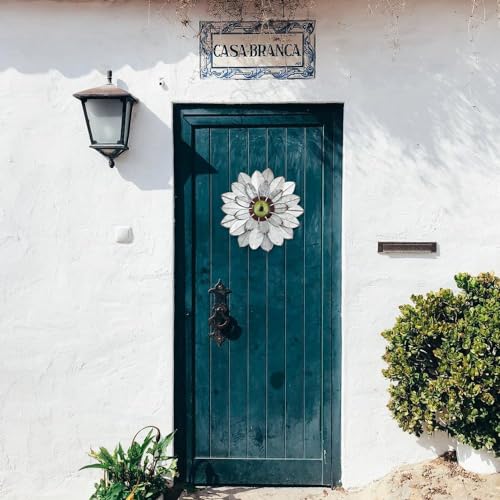 YEAHOME Metal Flower Wall Decor, 11" Boho Wall Art for Bedroom/Rustic Patio Decor - Image 5