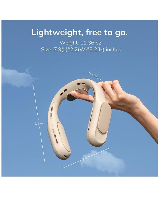 AROAQ Portable Bladeless Neck Fan | Rechargeable Hanging Leafless Neck Cooler with 4 Speeds, 360° Cooling & Long Battery Life – Hands-Free Personal Fan - Gray - Image 5