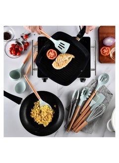 Silicone 12 Pieces In 1 Set Silicone Kitchen Accessories Cooking Tools Kitchenware Silicone Kitchen Utensils With Wooden Handles  - Image 3
