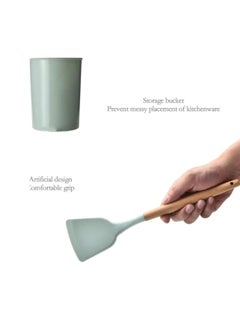 Silicone 12 Pieces In 1 Set Silicone Kitchen Accessories Cooking Tools Kitchenware Silicone Kitchen Utensils With Wooden Handles  - Image 5