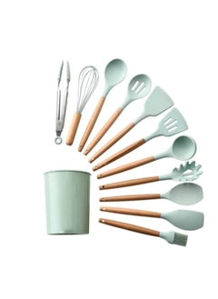 Silicone 12 Pieces In 1 Set Silicone Kitchen Accessories Cooking Tools Kitchenware Silicone Kitchen Utensils With Wooden Handles  - Image 4