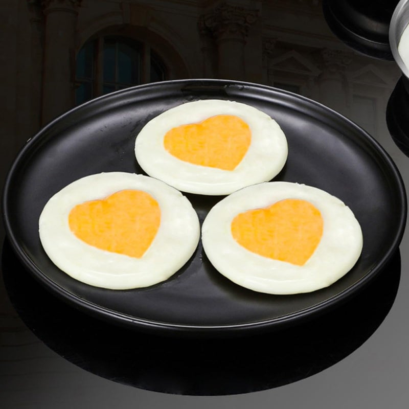 Stainless Steel Heart Shaped Egg Poacher Mold Set Nonstick Poached Egg Cooker Pan - Image 4