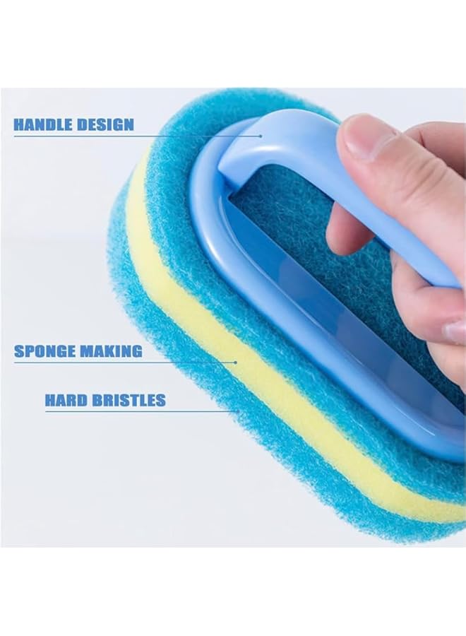 PROMASS Sponge with handle kitchen tool Handle Sponge Brush Blue Soft Magic Sponge Eraser Cleaning Bathtub Ceramic Tile Cleaner Kitchen Tool Household Cleaning Brush - Image 2