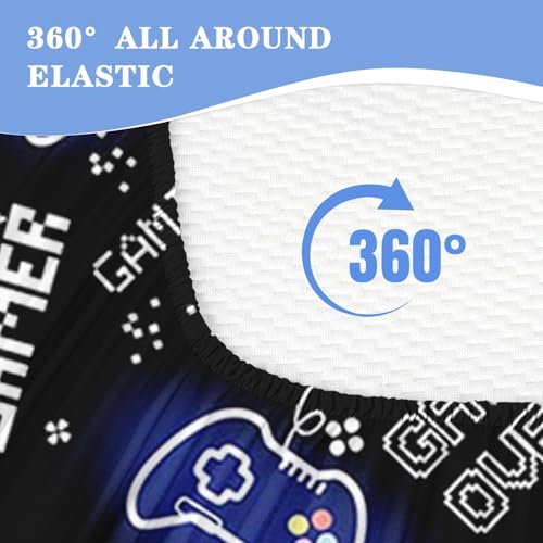 Nesker Zipper Bedding Twin Black Game Zip Up Bedding Set for Boys and Kids, Neon Gaming Gaepad 3 Pcs Comforter Bed in a Bag with Fitted Sheet and 2 Pcs Pillowcases - Image 4