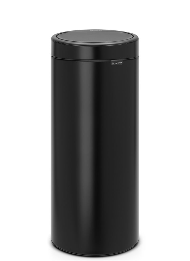 brabantia - Touch Bin 30L, Plastic Inner Bucket - Matt Black - Image 1