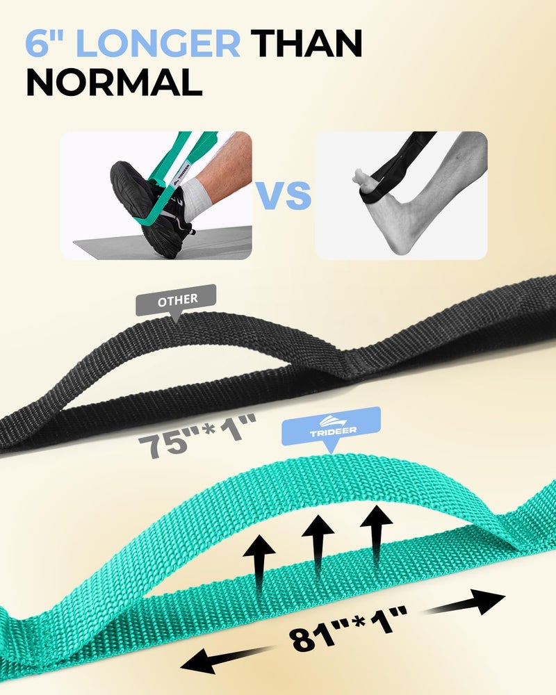 Trideer Stretching Strap Yoga Strap for Physical Therapy, 10 Loops Yoga Straps for Stretching, Non-Elastic Stretch Strap for Pilates, Exercise, Stretch Band for Women & Men - Image 5