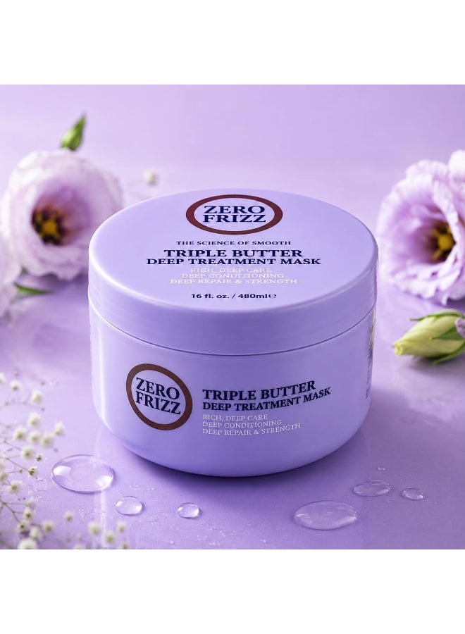 Zero Frizz Hair mask to treat frizz, moisturize and repair damaged hair 480ml + free hairbrush - Image 3