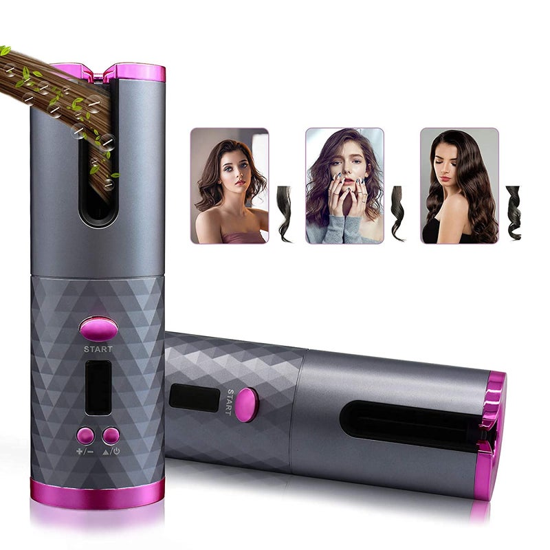 Deoxys Cordless Automatic Hair Curler AntiTangle Wireless Auto Curling Iron Wand Portable USB Rechargeable Spin Curler Ceramic Barrel Rotating for Short HairLong HairHeats Up QuickDE28 - Image 1