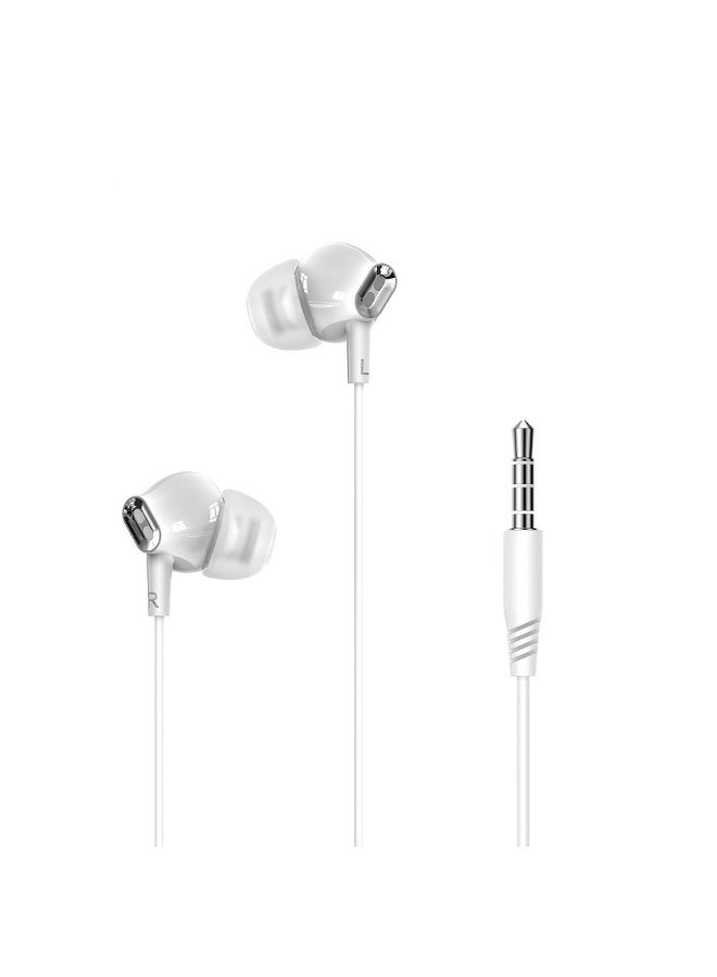 إكس أو سماعات أذن سلكية EP58 مزودة بمدخل AUX مقاس 3.5 مم، وميكروفون مدمج وتحكم في السلك، وكابل TPE مانع للتشابك بطول 1.2 متر، وتصميم خفيف الوزن، وصوت ستيريو واضح، ومتوافقة مع الهواتف الذكية والأجهزة اللوحية - لون أبيض - Image 1