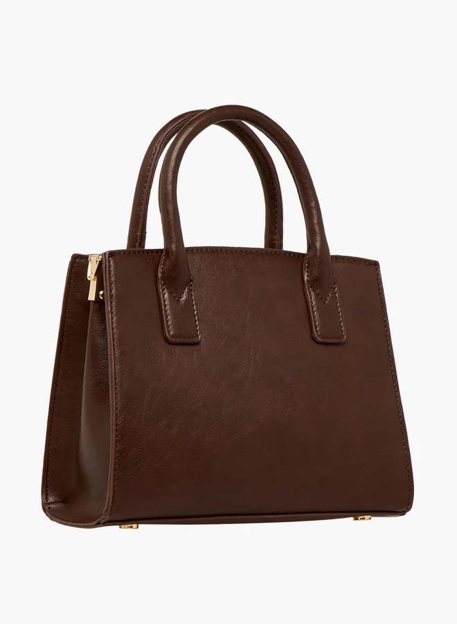 فلورا بيلا من شو إكسبرس Textured Tote Bag with Detachable Strap and Zip Closure