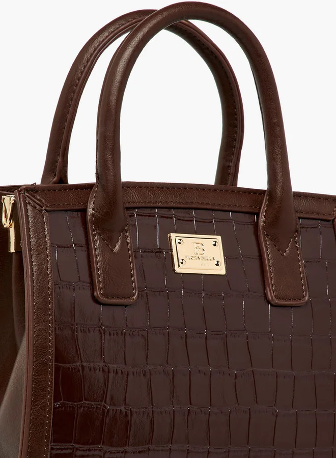 فلورا بيلا من شو إكسبرس Textured Tote Bag with Detachable Strap and Zip Closure