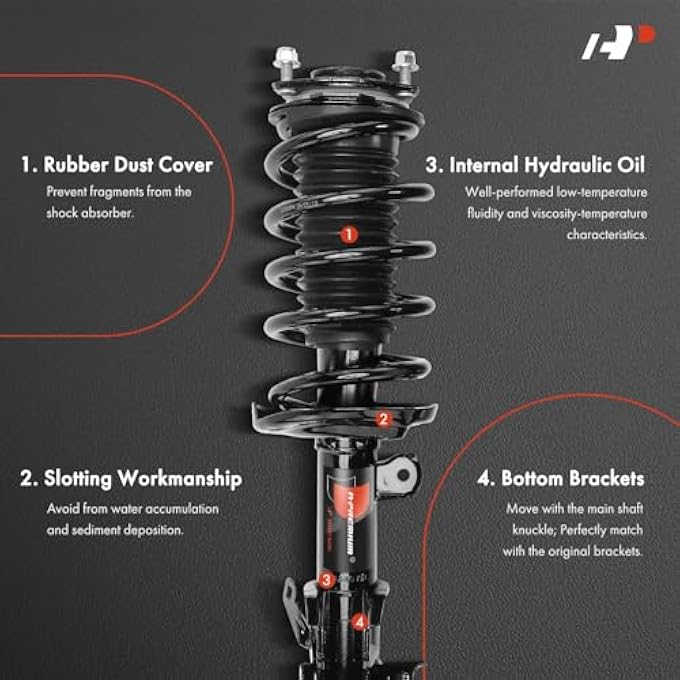 A-Premium Front Pair 2 Complete Strut And Coil Spring Assembly Compatible With Acura Ilx 20162021 Driver And Passenger Side - Image 4