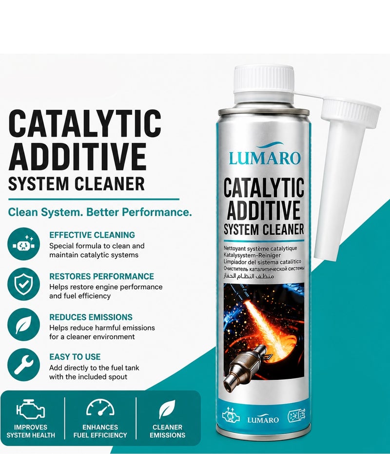 Catalytic Converter Cleaner Fuel System Additive 450ML 2PCS, Catalytic System Cleaner for Petrol & Diesel Engines, Carbon Deposit Remover, Fuel Tank Treatment, Engine Performance Restorer, Fuel Efficiency Booster with Pouring Spout ERPC-L-4006. - Image 3
