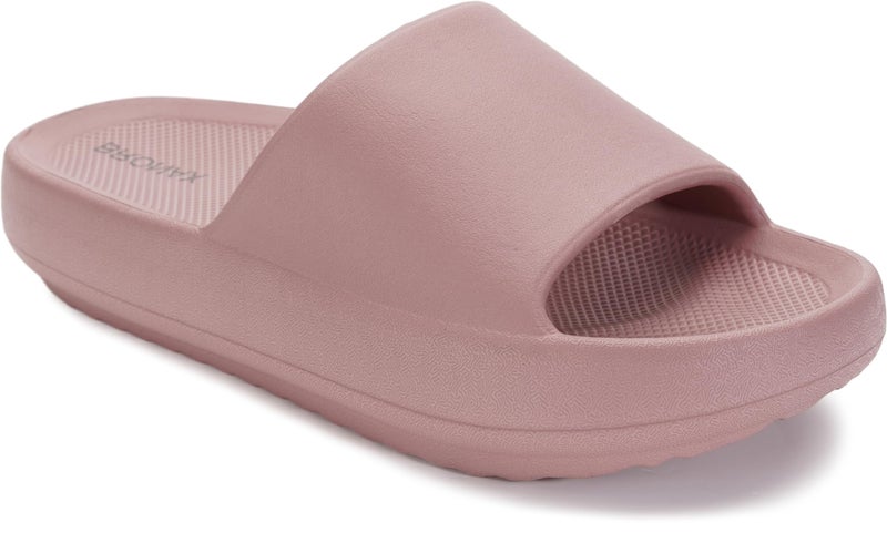BRONAX Arch Support Slides for Women and Mens | Cushioned Thick Sole Pain Relief Slippers 4-5.5 Women/3-4 Men Blush - Image 1