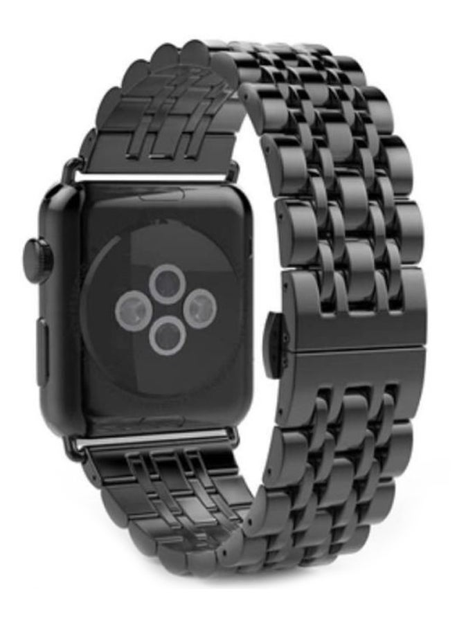 Loquat Replacement Stainless Steel Band For Apple Watch Series 3/2/1 Black - Image 2