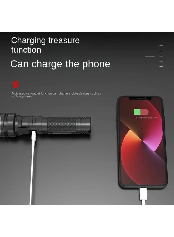 Black 9685 USB C Rechargeable LED Flashlight With Digital Display Long Range Beam For Camping Emergency - Image 4