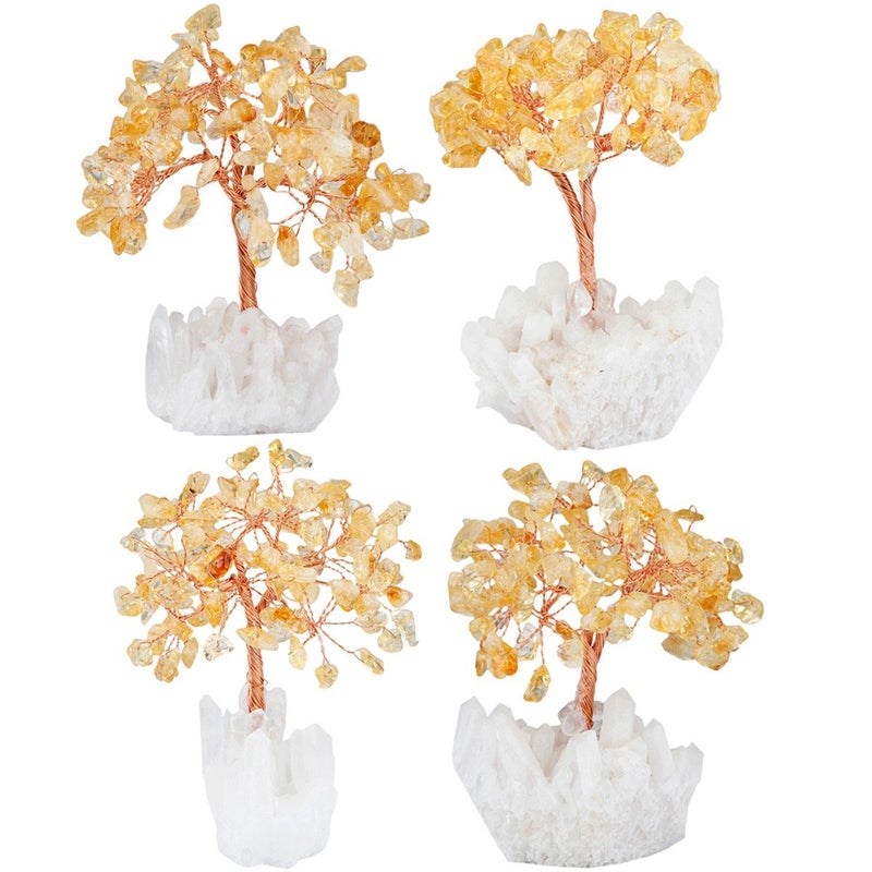 mookaitedecor Citrine Crystal Tree, Quartz Cluster Rock Crystal Base Bonsai Money Tree for Wealth and Luck - Image 5