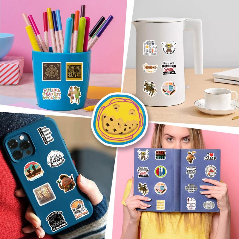 YEESACG 64pcs Boy Scouts Sticker, Cute Cartoon Vinyl Waterproof Stickers for Water Bottle,Skateboard,Laptop,Phone,Journaling,Scrapbooking Decals for Party Supply Decor - Image 4