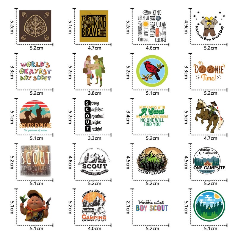 YEESACG 64pcs Boy Scouts Sticker, Cute Cartoon Vinyl Waterproof Stickers for Water Bottle,Skateboard,Laptop,Phone,Journaling,Scrapbooking Decals for Party Supply Decor - Image 2