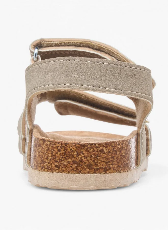 LBL by Shoexpress Solid Sandals with Hook and Loop Closure