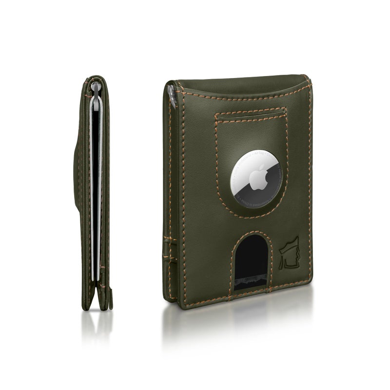 Kingly Trace Airtag Wallet for Men Smart RFID Blocking Leather Wallet with Airtag Holder Money Clip Minimalist Trackable Design with Pull Tab Secure Wallets - Image 2