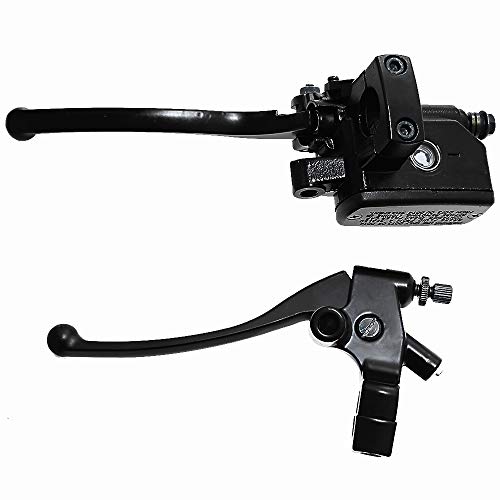 Saihisday Brake Master Cylinder Lever for Honda NV400 NV600 NV750 VF750 VT250 VT750 VT1100 VT1300 [One Pair. Color: Black/Silver] - Image 2