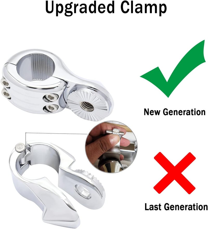 JUNJUMOTO Long Angled Adjustable Highway Peg Mount Kit for Harley Motorcycles (Chrome) - Image 4