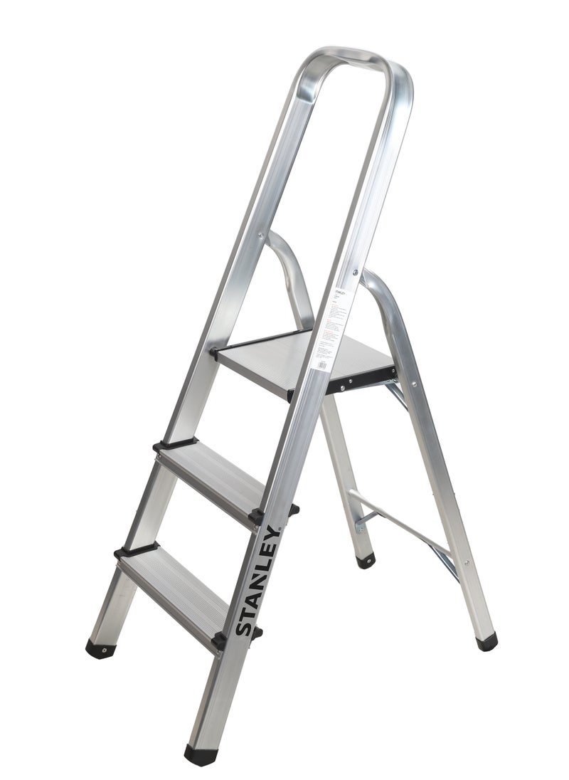 Stanley - STANLEY Step Ladder | 3 Steps Aluminum Ladder | Anti Slip Steps | Non-Slip Rubber Edge Guards | 150 KG Loading Capacity | EN131 Approved - Image 1