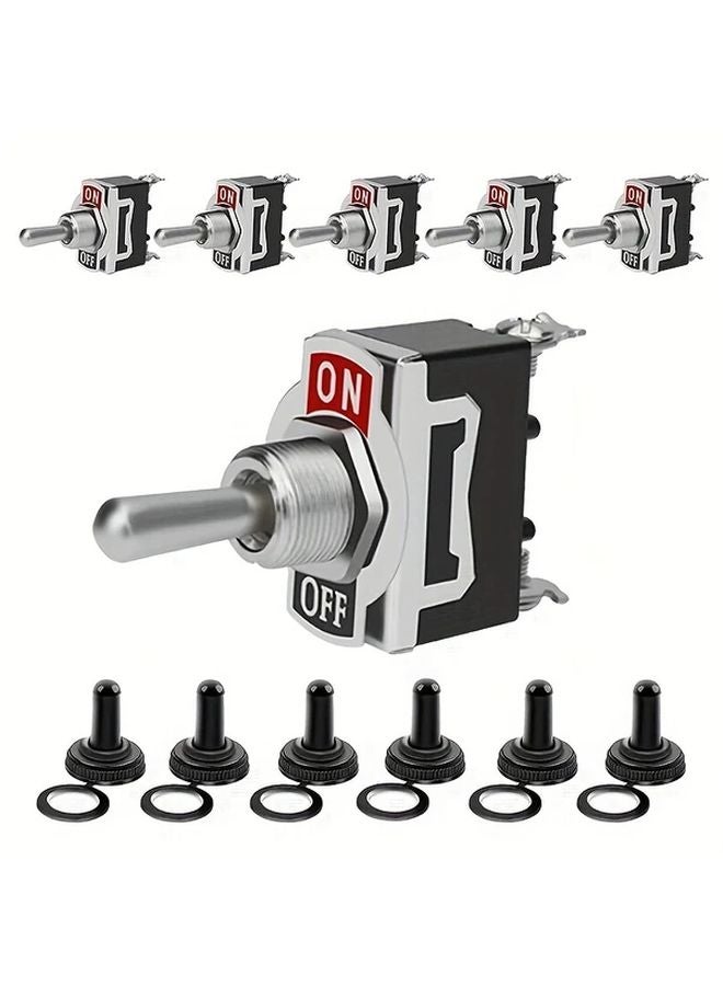 6 قطع مفاتيح تبديل بحرية متينة SPST SPDT 15 أمبير 250 فولت للتثبيت في اللوحات للقوارب واليخوت - Image 1