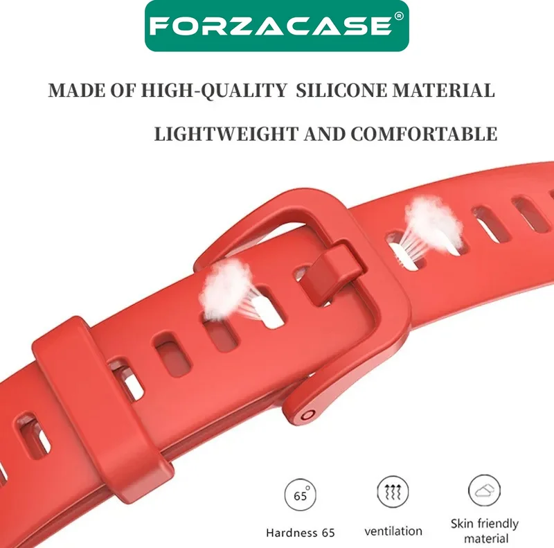 فورزاكاس Silicone Band Strap + Screen Protection Film Compatible with Huawei Band 8 - FC541