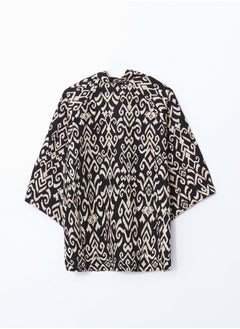 LC WAIKIKI Shawl Collar Oversize Linen Blend Women's Kimono  - Image 2