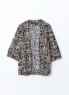 LC WAIKIKI Shawl Collar Oversize Linen Blend Women's Kimono  - Image 1