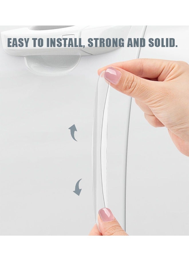 Generic 4 Pcs Car Bumper Guard Protector Sticker, Car Front Rear Bumper Protector Strip, Universal Anti Scratch Bumper Protector Long Rubber Corner Guard Anti Collision Strip (Clear)  - Image 3