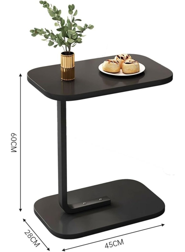 طاولة جانبية صغيرة، طاولة أريكة خشبية على شكل حرف C بإطار معدني، طاولة قهوة عصرية بسيطة لغرفة المعيشة، غرفة النوم، والمساحات الصغيرة - Image 2