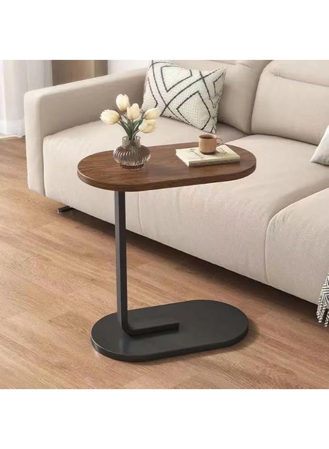 طاولة جانبية صغيرة، طاولة أريكة خشبية على شكل حرف C بإطار معدني، طاولة قهوة عصرية بسيطة لغرفة المعيشة، غرفة النوم، والمساحات الصغيرة - Image 3