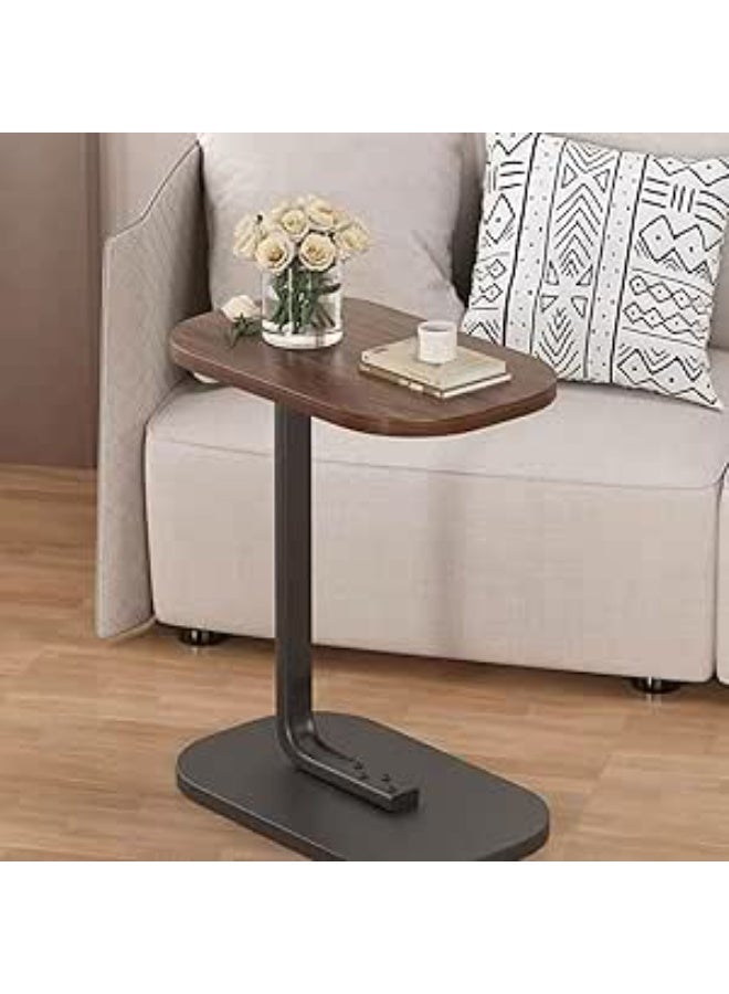 طاولة جانبية صغيرة، طاولة أريكة خشبية على شكل حرف C بإطار معدني، طاولة قهوة عصرية بسيطة لغرفة المعيشة، غرفة النوم، والمساحات الصغيرة - Image 4