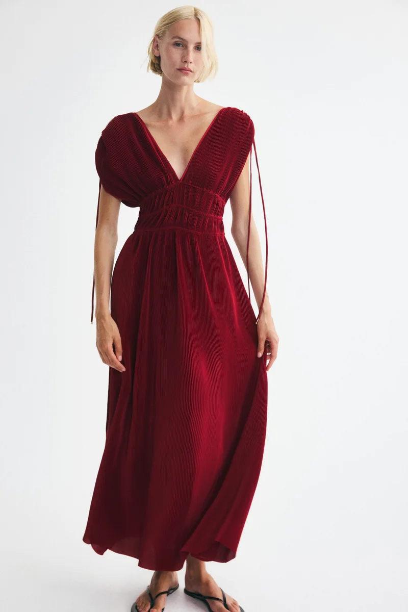 H&M  Crinkled drawstring-detail dress for Women | Best Price UAE