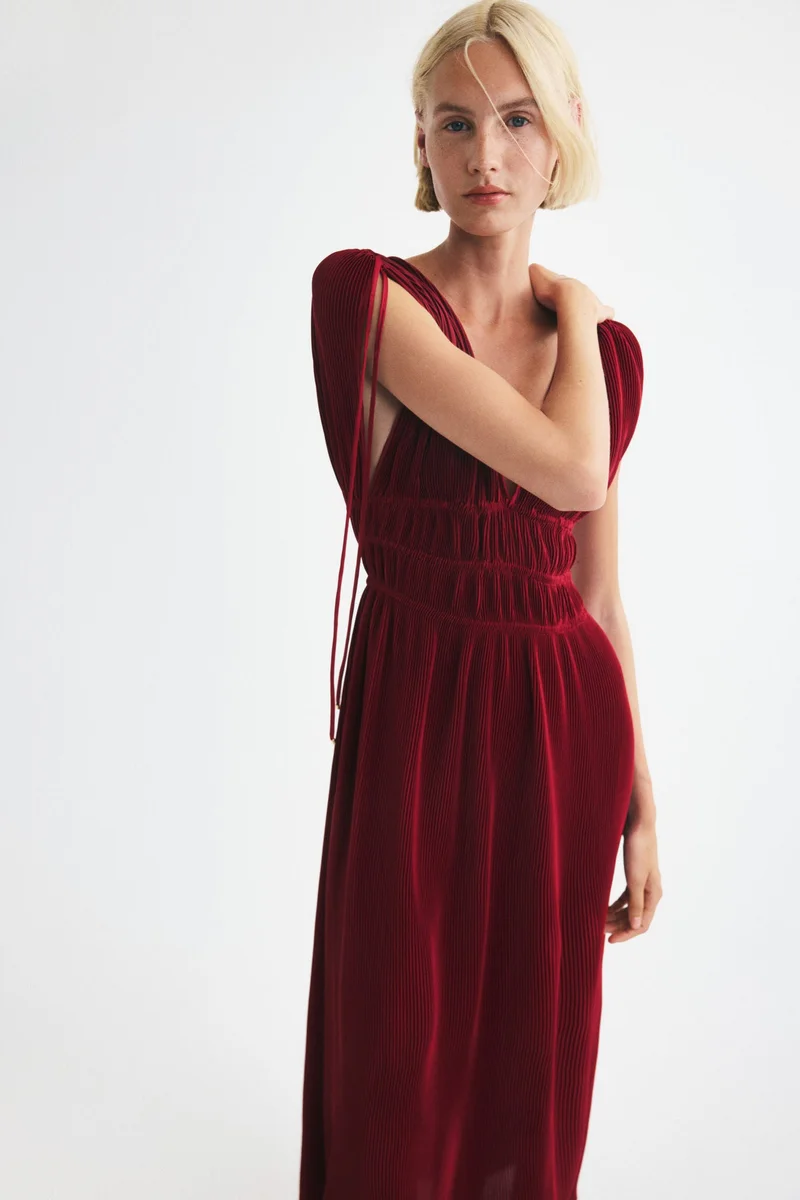 H&M  Crinkled drawstring-detail dress for Women | Best Price UAE